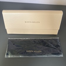 Karen Millen Beige fold flat  Hard Glasses Sunglasses with Case and Cloth