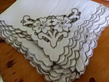 Vintage Set of Ten Linen Table