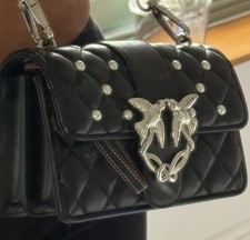 Beautiful Pinko Leather Chevron Bag with pearl and studs limited edition 