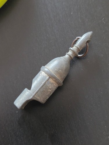 Antique pewter pignose whistle