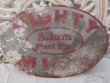 Original  Vintage Metal Advertising Sign Mighty Mick Allum Plant Hire
