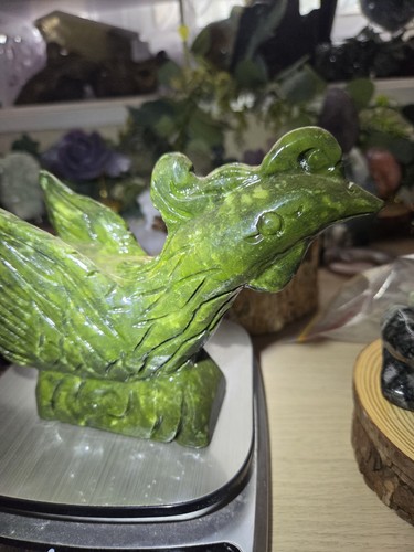 Green jade large - jade, stone