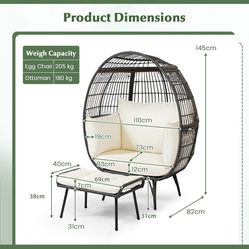 2pcs patio wicker lounge - 2pcs,