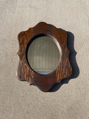 Vintage dark wood scalloped - vintage,