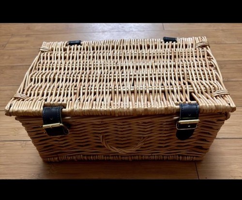 Wicker hamper basket with - wicker,