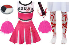 GIRLS ZOMBIE CHEERLEADER OUTFIT CHILD'S HALLOWEEN FANCY DRESS TEEN KIDS COSTUME