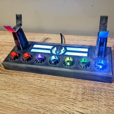 Weathered LED Lightsaber Stand – Jedi Order w/ WLED & Kyber Crystal Slots