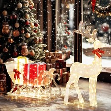 Light Up Reindeer and Sleigh
