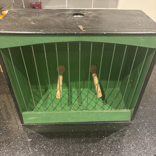 Vintage wooden bird show cage - vintage,