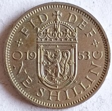1953 One Shilling English Coin - Elizabeth II