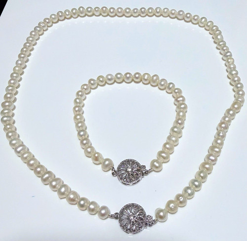White pearl necklace - white, &