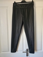 River Island Black Leggings Size 14 Leather Look