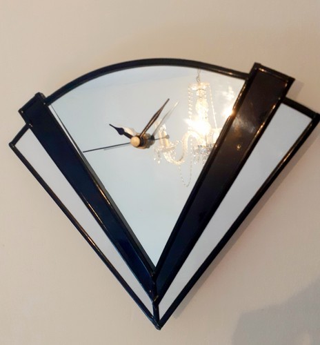 Art deco mirror - mirror, clock