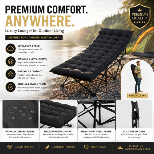 Folding camping cot bed - camping,