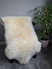 Natural Sheepskin Rug EXTRA LARGE Genuine Pelt GIANT Soft Fleece Ivory White