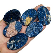 6 Pcs Natural Canadian Sodalite Druzy Cut 50-59mm Loose Untreated Gemstones Lot