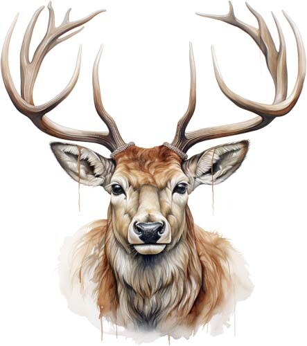 Colourful stag deer antlers - colourful,