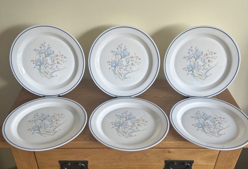 Pyrex blue iris dinner plates - pyrex,