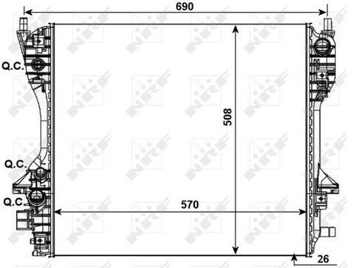 Nrf radiator for - radiator, xj