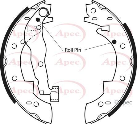 Apec rear brake shoe set - apec,