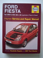 Haynes 4170 Ford Fiesta  2002 to 2005. Hardback car Service Book. 
