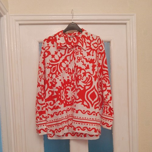 Zara red and white abstract - and,