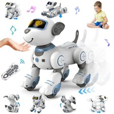 VATOS Remote Control Robot Dog Toy for Kid with 17 Functions Rechargable (Blue)
