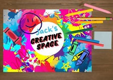 A3 Personalised Colourful Messy Play Laminated Table Place Mat