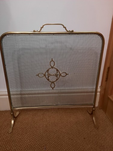 Antique edwardian brass fire - antique,