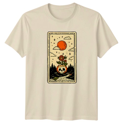 Mystical full moon skull - mystical,