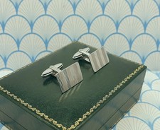 Mens Vintage 925 Sterling Silver Cufflinks with Box - Hallmarked London 1984