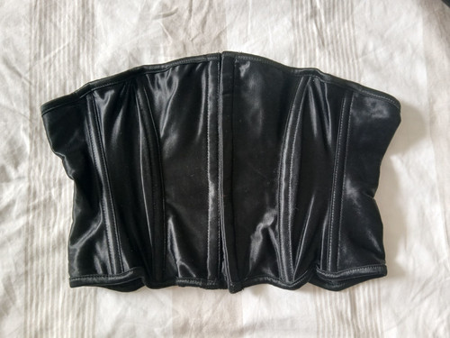 Black satin waist cincher - black,