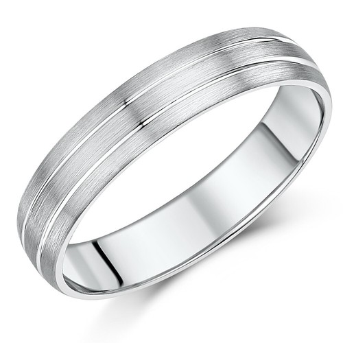 5mm platinum wedding - platinum, matt