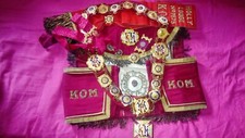 Vintage RAOB KOM regalia: collar, apron, sash, collarette, cuffs, breast jewel