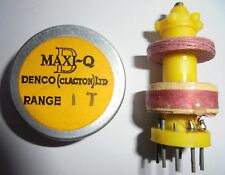 DENCO MAXI Q RADIO COIL ~ DUAL PURPOSE TRANSISTOR RANGE ~ YELLOW ~ 1T  ~ NOVAL 
