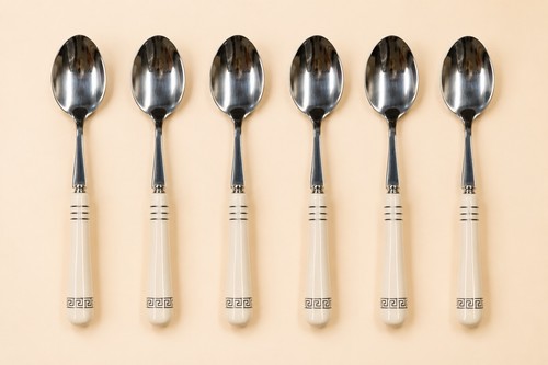 6pc stainless steel teaspoon - steel,