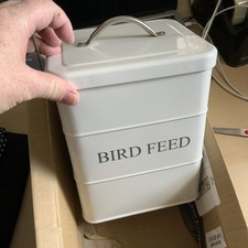 Pet Food Box Container Bird Seed Cat Dog Pet Animal Dry Storage Bin Scoop Cream