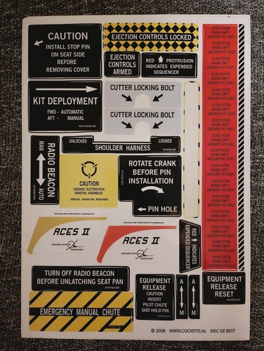 Aces ejection seat decal - aces, ii