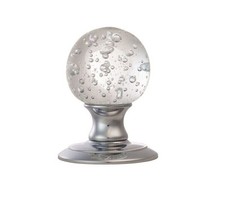 Delamain ice bubble crystal concealed fix mortice door knob, satin chrome