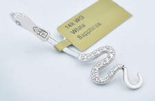 WHITE SAPPHIRE SNAKE BELLY NAVEL RING 14K SOLID WHITE GOLD - New With Tag