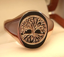 "The Tree of Life"  heavyweight signet ring engraved by the Master Hand Engraver