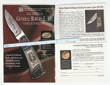 Vintage 1998 General ROBERT E. LEE KNIFE Magazine AD ~ FRANKLIN MINT
