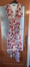 Floral Lined Dip Hem Dress