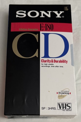 Sony vhs tape blank 180 - sony,