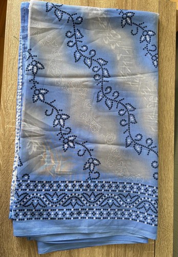 Light cobalt blue - blue, saree