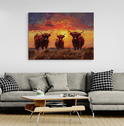 Highland cow canvas - highland,