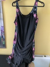 Women's Black & Multi Legsuit Quick Drying Swimming Costume 2XL (18-22) N.W.O.T.