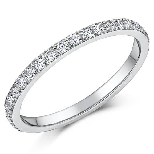 2mm ladies eternity ring white - ladies,