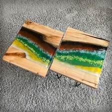 2 Epoxy Live End Tables / Side