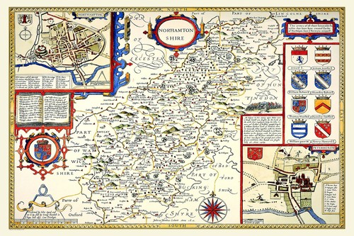 Old map northamptonshire - old, of